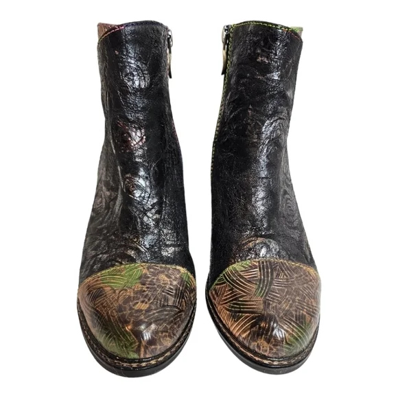 L'Artiste Waterlily by Spring Step Black Iridescent Leather Boots Sz 36, 5.5-6 - Picture 4 of 10